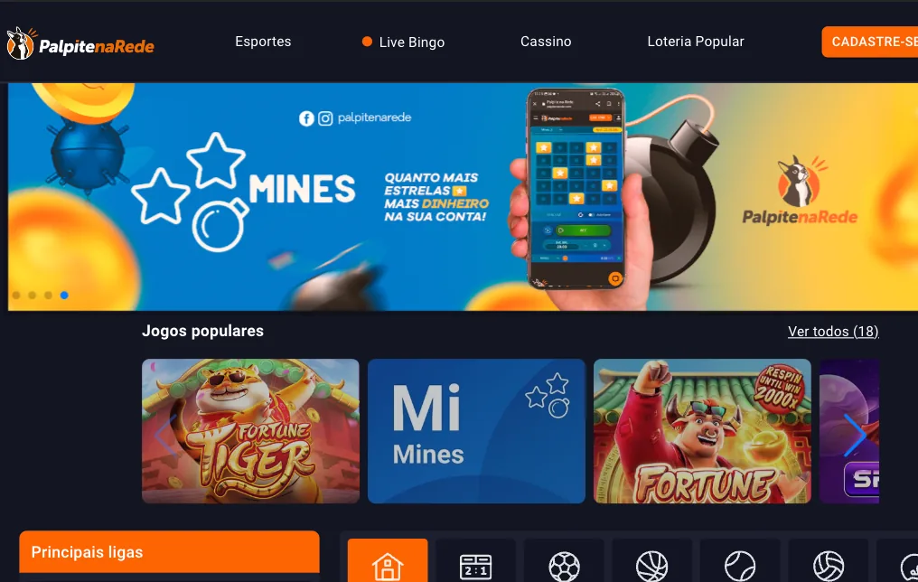 Palpite na Rede sports platform homepage